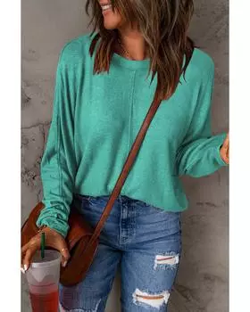 Топ Azura Exchange в стиле пэчворк с длинными рукавами L зелёный