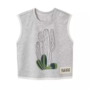 Топ без рукавов для мальчиков, серый 110/56 (3-4 года) 90