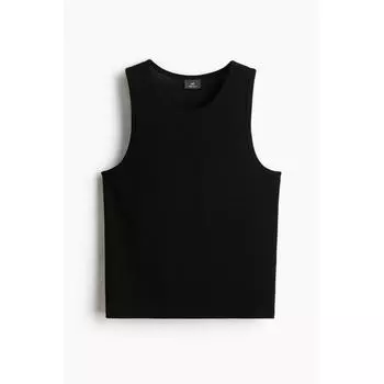 Топ без рукавов HM Metallic Regular Fit, черный M