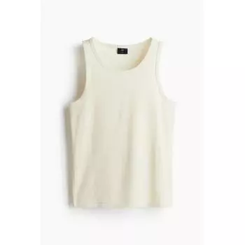 Топ без рукавов HM slimM Fit Ribbed бежевый XS