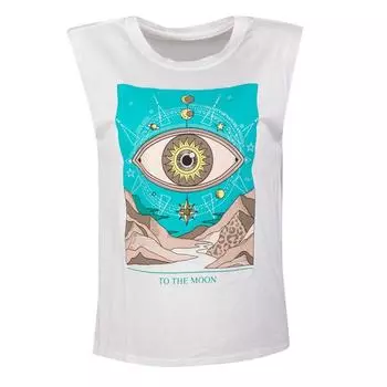 Топ без рукавов Prisca с принтом глаз Женский CORLEONE XS белый