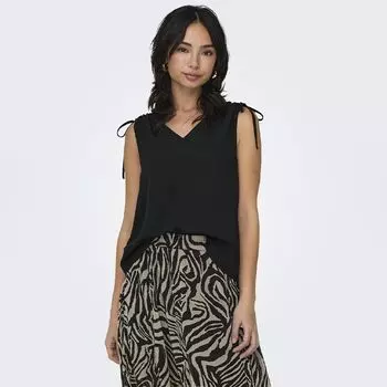 Топ без рукавов с деталями на плечах ТОЛЬКО для женщин L чёрный