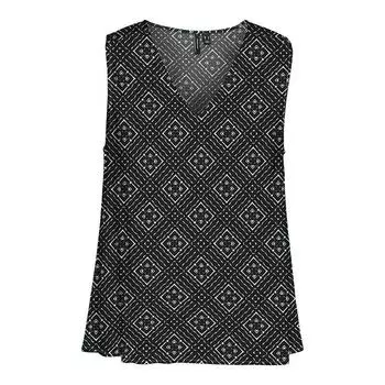Топ без рукавов с геометрическим узором Женский VERO MODA S чёрный