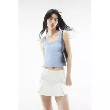 Топ без рукавов с вышивкой HM Голубой