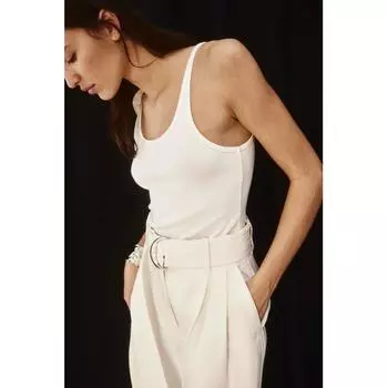 Топ без рукавов в рубчик HM, белый