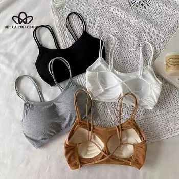 Топ без следов, женское нижнее белье, без стального кольца, Pure Desire, удобный верхний поддерживающий слинг, регулируемый красивый бюстгальтер на спине, тонкая секция one size серый