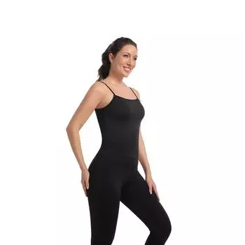 Топ-бюстгальтер с бретельками - женская летняя мода, сексуальная майка для йоги, мягкая эластичная майка без рукавов XS чёрный