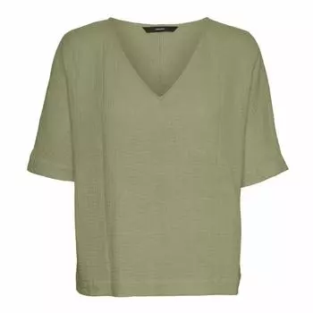 Футболка из 100% хлопка цвета хаки Женская VERO MODA