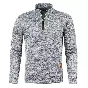 Топ-джемпер с длинным рукавом, теплая, мягкая, модная, простая, повседневная, свободная мужская футболка для покупок XL светло-серый