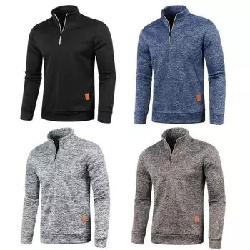 Топ-джемпер с длинным рукавом, теплая, мягкая, модная, простая, повседневная, свободная мужская футболка для покупок L светло-серый