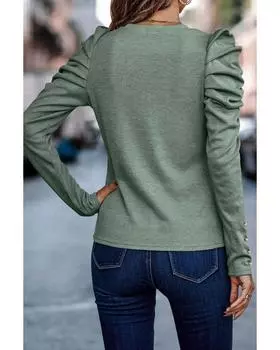 Топ-футляр Azura Exchange с пуговицами и длинными рукавами XL зелёный