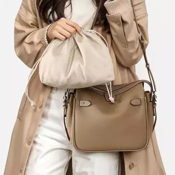 Top-grain Leather Lunch Box, Leather Bag, Women s Bag, Detachable Independent Inner Liner, Crossbody Bag, Ladies Handbag