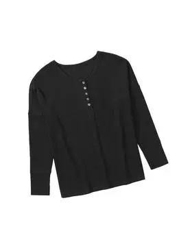 Топ-хенли Azura Exchange Waffle Knit XL чёрный