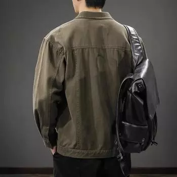 Топ хлопковая куртка Tooling мужская свободная большого размера повседневная рубашка с лацканами куртка Tide M