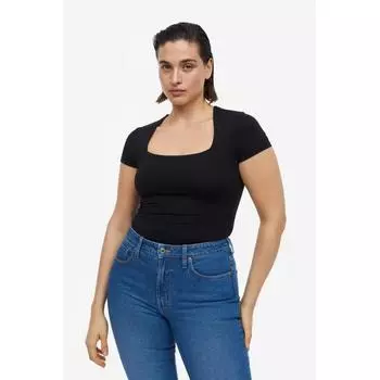 Топ HM с квадратным вырезом, черный