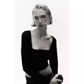 Топ HM с квадратным вырезом, черный