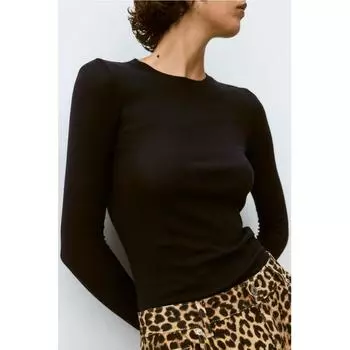 Топ из хлопкового джерси HM Pima черного цвета