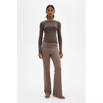 Топ из микрофибры с длинными рукавами HM Dark Taupe