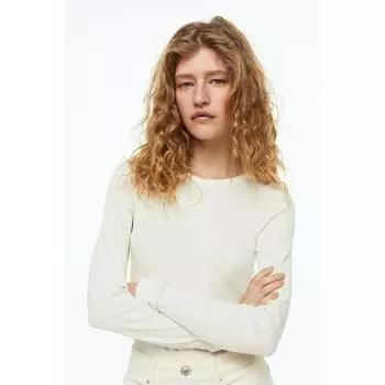 Топ из модала в рубчик HM, белый 0999727018