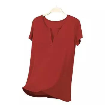 Топ из шелковой смеси с драпировкой и короткими рукавами XXL