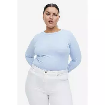 Топ из смеси модала в рубчик HM Голубой 0999727033