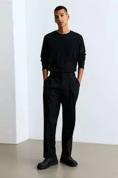 Топ из трикотажного джерси HM slimM Fit Waffle черного цвета XS