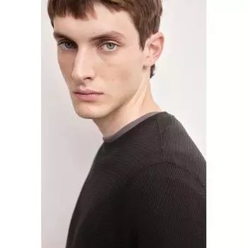 Топ из трикотажной ткани HM slimM Fit Waffle темно-коричневый S