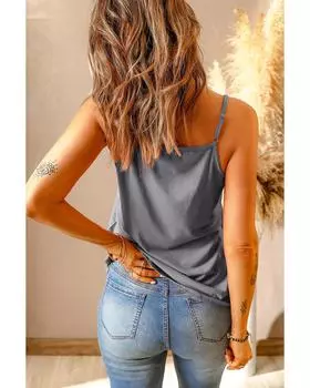 Топ-комбинация Azura Exchange с кружевом и V-образным вырезом M серый