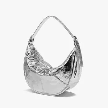 Сумка для пельменей из воловьей кожи с верхним слоем, модная, повседневная, элитная, мягкая сумка Cloud Crescent, кожаная сумка через плечо большой емкости под мышками