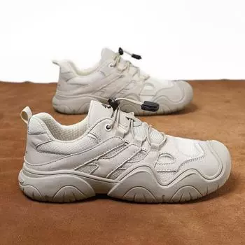 Верхний слой кожи Индивидуальная мужская обувь для отдыха на открытом воздухе Кроссовки для походов Мужская модная обувь Туфли на платформе с большим носком 35