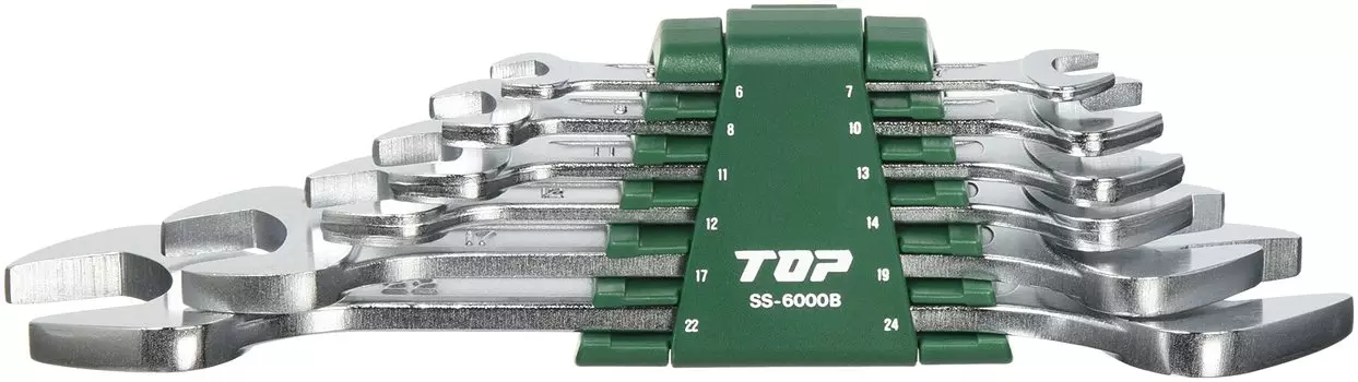 TOP Liner Spanner Spear Shape 6 Piece Set Made in Japan Forged Spanner with Holder Pieces 2 SS-6000B серебряный