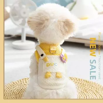 Топ-майка для домашних животных и ремень для буксировки одежды для маленьких собак весна/лето плюшевые мишки шнауцер питомец маленькая собака тонкая майка-майка S