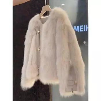 Топ маленький ароматный высококачественный французский розовый мех норки высококачественный короткий женский зимний пальто S