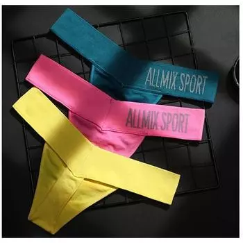 Топ модные сексуальные трусы-стринги бесшовные спортивные фитнес-буквы глубокий V-образный вырез широкая талия низкая талия бесшовные трусики женское нижнее белье L&1pc жёлтый