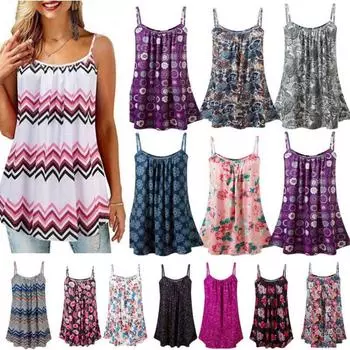 Топ на бретельках на спагетти, женские повседневные рубашки с цветочным принтом больших размеров, летняя уличная футболка с открытыми плечами 6XL белый