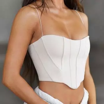 Топ на тонких бретельках, модный однотонный топ без рукавов с открытой спиной и открытой спиной S чёрный