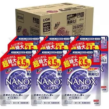 Топ NANOX в большой Топ Супер Нанокс Специально для премиального антибактериального без флуоресцентных агентов или силикона высокая стирка очень большой 1230 г x набор из 6 штук