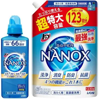 Топ NANOX Покупка Большой Топ Супер Нанокс Бесплатный Высокая Концентрация Жидкое Средство для Стирки Большая Бутылка 660г Заправка Сверхбольшой 1230г [Объем Наливом]