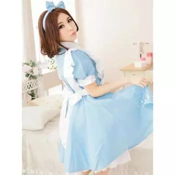 Топ продаж Алиса в стране чудес Косплей Костюм Лолита Платье горничной Фартук Фантазия Карнавальные костюмы на Хэллоуин для женщин M&Alice in Wonderland