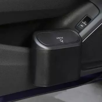 Top Quality Car Bin Hanging Vehicle Trash Garbage Dust Case Storage Box Black Square Pressing Type Can Auto Interior Accessories