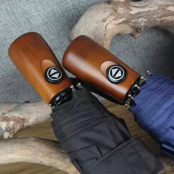 Высококачественный прочный ветрозащитный прочный дождевик с ручкой, складной зонт для мужчин и женщин, деловой, уличный, черный и синий чёрный