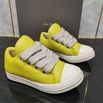 Top quality thick bottom Fruit Green Bread with Thick Soles Low-cut Sheepskin Student Shoes Joker Lovers Shoes Casual Shoes. 36