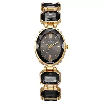 Топ Роскошные Женские Часы Модный Браслет Женские Кварцевые Наручные Часы Лучшие Подарки Часы для Элегантной Женщины чёрный