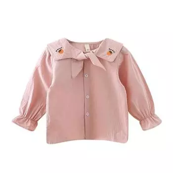 Топ-рубашка для маленьких девочек 1-5 лет Рубашка для маленьких девочек с длинными рукавами 90