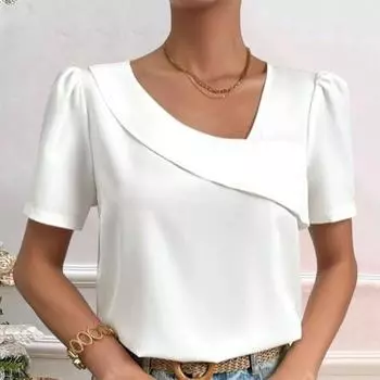 Топ-рубашка, дышащая универсальная модная стильная свободная летняя женская блузка для женщин