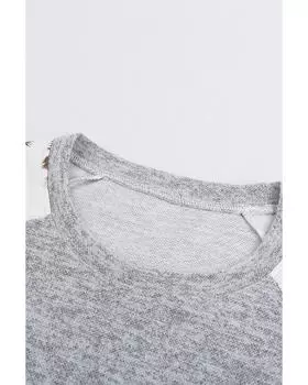 Топ с длинными рукавами и леопардовым принтом Azura Exchange S серый