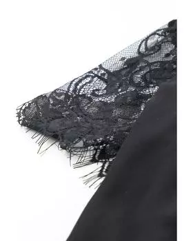 Топ с короткими рукавами в стиле пэчворк из кружева Azura Exchange M чёрный