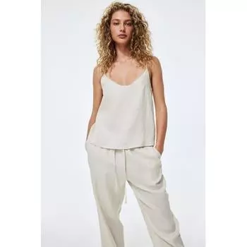 Топ с льняным ремешком HM Светло-бежевый