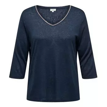 Топ с рукавами 3/4 и переливающимся v-образным вырезом ТОЛЬКО для женщин CARMAKOMA 50/52 темно-синий