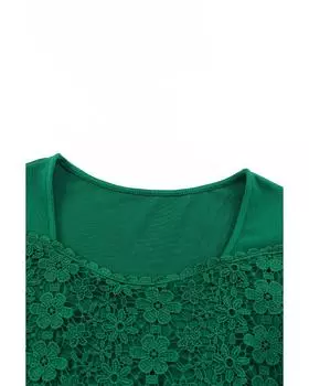 Топ с V-образным вырезом Azura Exchange Lace Crochet M зелёный